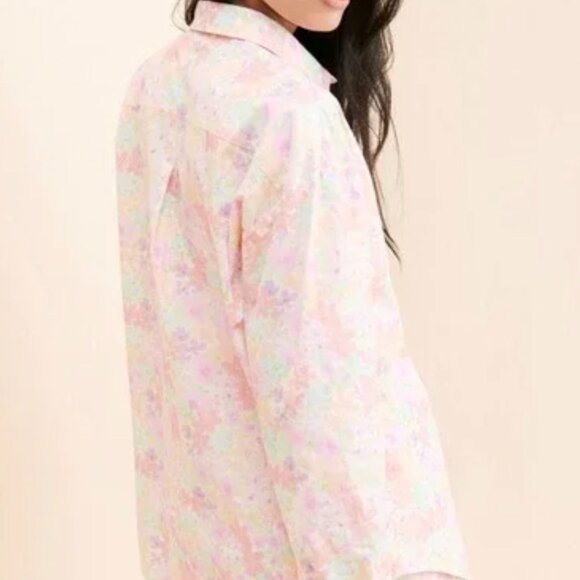 NWT For Love & Lemons Kennedy Floral Poplin Oversized Button Down Sz Small $138 - Picture 3 of 14